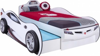 CARBED Кровать-машина Coupe с выдвижной кроватью White 20.03.1310.00 в Снежногорске - snezhnogorsk.mebel54.com | фото
