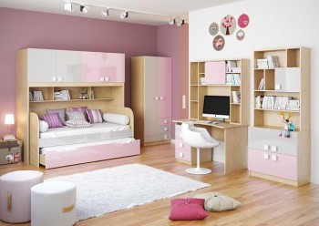 Детская комната Грэйси (Розовый/Серый/корпус Клен) в Снежногорске - snezhnogorsk.mebel54.com | фото