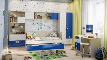 Детская комната Скай Люкс (Синий/Белый/корпус Клен) в Снежногорске - snezhnogorsk.mebel54.com | фото