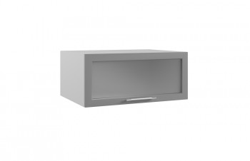 Гарда ГПГС 800 шкаф верхний горизонтальный глубокий со стеклом (Белый Эмалит/корпус Серый) в Снежногорске - snezhnogorsk.mebel54.com | фото