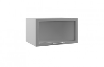 Гарда ГВПГС 800 шкаф верхний горизонтальный глубокий со стеклом высокий (Белый Эмалит/корпус Серый) в Снежногорске - snezhnogorsk.mebel54.com | фото