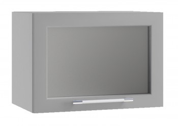 Гарда ПГС 500 шкаф верхний горизонтальный со стеклом (Белый Эмалит/корпус Серый) в Снежногорске - snezhnogorsk.mebel54.com | фото