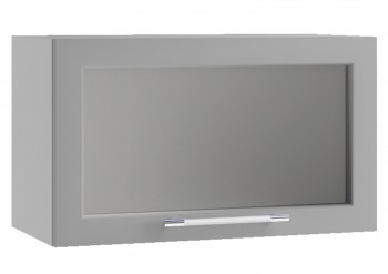 Гарда ПГС 600 шкаф верхний горизонтальный со стеклом (Белый Эмалит/корпус Серый) в Снежногорске - snezhnogorsk.mebel54.com | фото