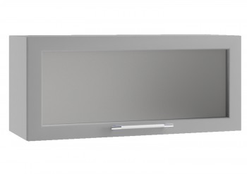 Гарда ПГС 800 шкаф верхний горизонтальный со стеклом (Белый Эмалит/корпус Серый) в Снежногорске - snezhnogorsk.mebel54.com | фото