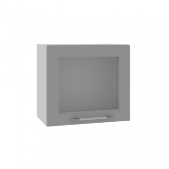 Гарда ВПГС 500 шкаф верхний горизонтальный со стеклом высокий (Белый Эмалит/корпус Серый) в Снежногорске - snezhnogorsk.mebel54.com | фото