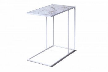 Журнальный столик Stone 018 (Прямоугольный) Металл/Керамика 500 Белый в Снежногорске - snezhnogorsk.mebel54.com | фото