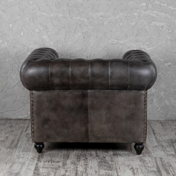 Кресло кожаное Лофт Честер (акация) в Снежногорске - snezhnogorsk.mebel54.com | фото