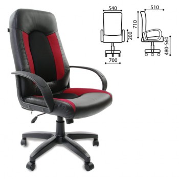 Кресло офисное BRABIX Strike EX-525 (черно-красный) в Снежногорске - snezhnogorsk.mebel54.com | фото