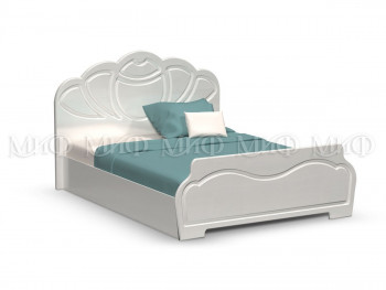 Кровать 1,4м Гармония (Белый/Белый глянец) в Снежногорске - snezhnogorsk.mebel54.com | фото