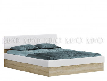 Кровать 1,6 спальня Фортуна (Дуб сонома/белый глянец) в Снежногорске - snezhnogorsk.mebel54.com | фото