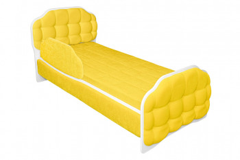 Кровать 160 Атлет 74 Жёлтый (мягкий бортик) в Снежногорске - snezhnogorsk.mebel54.com | фото