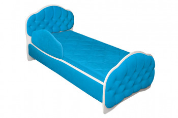 Кровать 160 Гармония 84 Ярко-голубой (мягкий бортик) в Снежногорске - snezhnogorsk.mebel54.com | фото