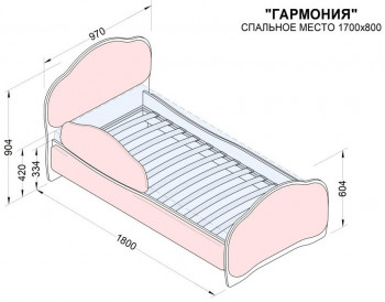 Кровать 170 Гармония 08 Шоколад (мягкий бортик) в Снежногорске - snezhnogorsk.mebel54.com | фото
