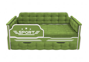Кровать 170 серии Спорт 1 ящик 76 Зелёный (мягкие боковые накладки) в Снежногорске - snezhnogorsk.mebel54.com | фото