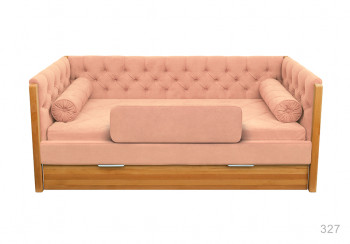 Кровать 180 серии Леди + ящик 15 Бледно-розовый (мягкий бортик/подушка валик) в Снежногорске - snezhnogorsk.mebel54.com | фото