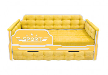 Кровать 180 серии Спорт 1 ящик 74 Жёлтый (мягкие боковые накладки) в Снежногорске - snezhnogorsk.mebel54.com | фото