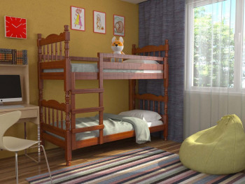 Кровать двухъярусная Соня из массива сосны 800*1890 Сосна в Снежногорске - snezhnogorsk.mebel54.com | фото