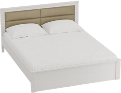 Кровать Элана 1600 с основанием Бодега белая в Снежногорске - snezhnogorsk.mebel54.com | фото