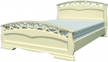 Кровать Грация-1 из массива сосны 1600*2000 Слоновая кость в Снежногорске - snezhnogorsk.mebel54.com | фото