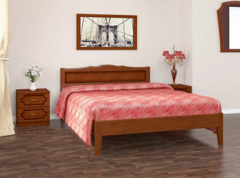Кровать Карина-7 из массива сосны 1200*2000 Орех в Снежногорске - snezhnogorsk.mebel54.com | фото