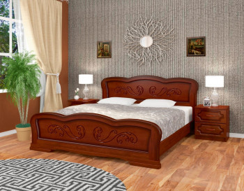 Кровать Карина-8 из массива сосны 1600*2000 Орех в Снежногорске - snezhnogorsk.mebel54.com | фото