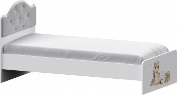 Кровать Каспер с мягкой спинкой и фотопечатью (800х1900) Белый в Снежногорске - snezhnogorsk.mebel54.com | фото