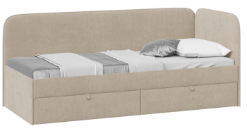 Кровать «Молли» с мягкой обивкой (900) тип 1 (Микровелюр Scandi Cream 03) в Снежногорске - snezhnogorsk.mebel54.com | фото