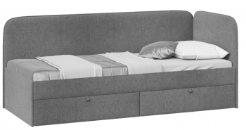 Кровать «Молли» с мягкой обивкой (900) тип 1 (Микровелюр Scandi Graphite 22) в Снежногорске - snezhnogorsk.mebel54.com | фото