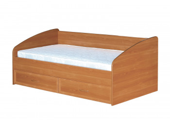 Кровать с ящиками с задней спинкой 900-1 без матраса Вишня Оксфорд в Снежногорске - snezhnogorsk.mebel54.com | фото