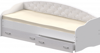 Кровать Софа-7 с мягкой спинкой (800х1900) Белый в Снежногорске - snezhnogorsk.mebel54.com | фото
