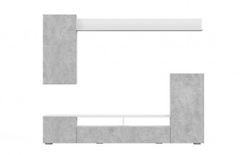 Мебель для гостиной МГС 4 (Белый/Цемент светлый) в Снежногорске - snezhnogorsk.mebel54.com | фото