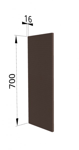 Панель торцевая П Квадро (для шкафа верхнего) Шоколад кожа в Снежногорске - snezhnogorsk.mebel54.com | фото