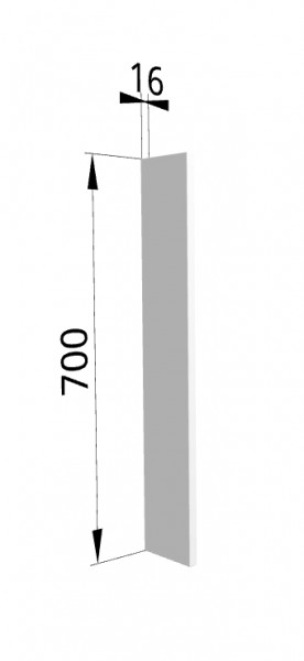 Панель торцевая ПТ 400 Ройс (для шкафа торцевого верхнего) Белый софт в Снежногорске - snezhnogorsk.mebel54.com | фото