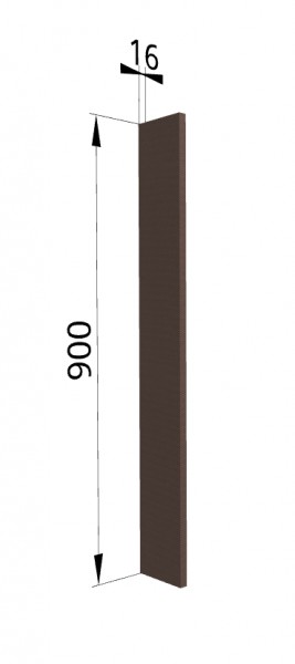Панель торцевая ВПТ 400 Квадро (для шкафа торцевого верхнего) Шоколад кожа в Снежногорске - snezhnogorsk.mebel54.com | фото