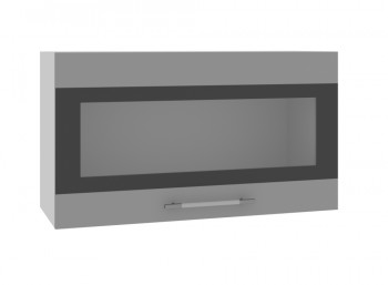 Ройс ВПГСФ 800 Шкаф верхний горизонтальный со стеклом с фотопечатью высокий (Графит софт/корпус Серый) в Снежногорске - snezhnogorsk.mebel54.com | фото