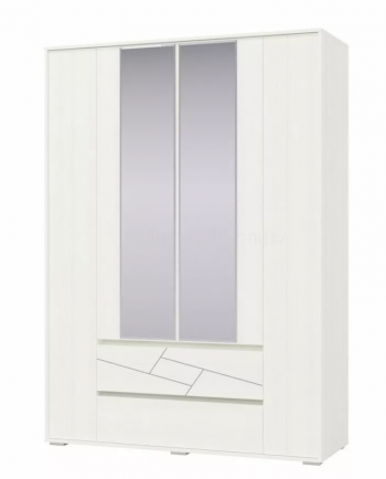 Шкаф 4-х дверный с ящиками Аделина 1600 Рамух белый в Снежногорске - snezhnogorsk.mebel54.com | фото