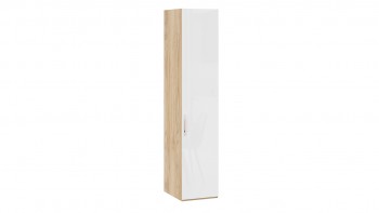 Шкаф для белья с 1 глухой дверью «Эмбер» Яблоня Беллуно/Белый глянец в Снежногорске - snezhnogorsk.mebel54.com | фото
