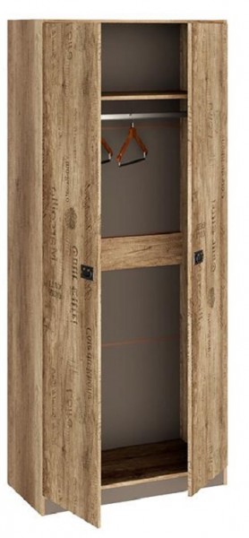 Шкаф для одежды «Пилигрим» (Дуб Каньон светлый, Фон серый) в Снежногорске - snezhnogorsk.mebel54.com | фото