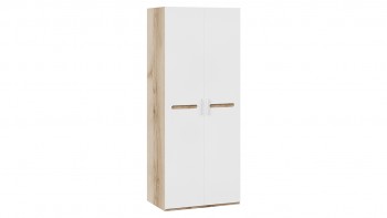 Шкаф для одежды с 2-мя дверями «Фьюжн» Дуб Делано/Белый глянец в Снежногорске - snezhnogorsk.mebel54.com | фото