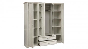 Шкаф для одежды "Сохо" (бетон пайн белый/2 ящика/зеркало) в Снежногорске - snezhnogorsk.mebel54.com | фото