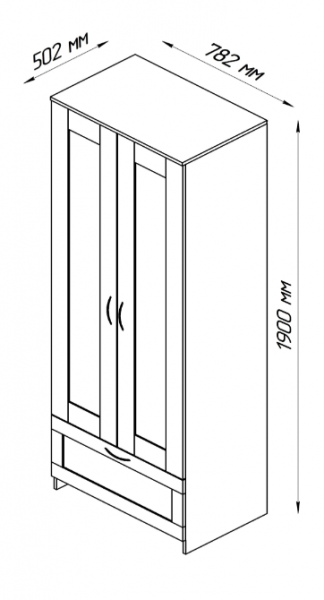 Шкаф двухдверный Сириус с 1 ящиком белый в Снежногорске - snezhnogorsk.mebel54.com | фото