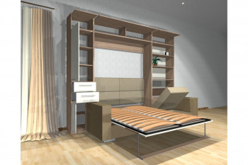 Шкаф-кровать с диваном Каролина в Снежногорске - snezhnogorsk.mebel54.com | фото