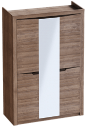 Шкаф трехдверный Соренто Дуб стирлинг/Кофе структурный матовый в Снежногорске - snezhnogorsk.mebel54.com | фото
