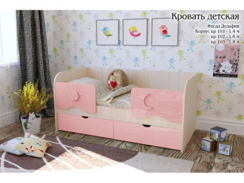 Соня Кровать детская 2 ящика 1.8 Розовый глянец в Снежногорске - snezhnogorsk.mebel54.com | фото