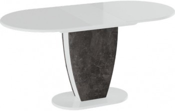 Стол обеденный «Монреаль» Тип 1 (Белый глянец/Моод темный) в Снежногорске - snezhnogorsk.mebel54.com | фото